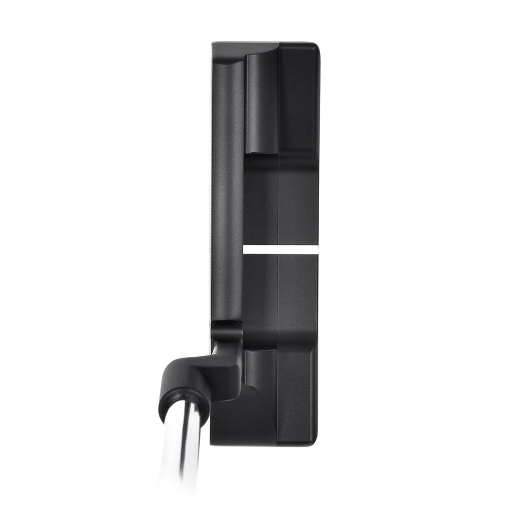 T.P. Mills Flat T PVD putter address view with single sightline