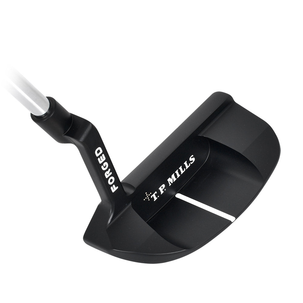 T.P. Mills Huey PVD compact mallet putter, cavity three-quarter view