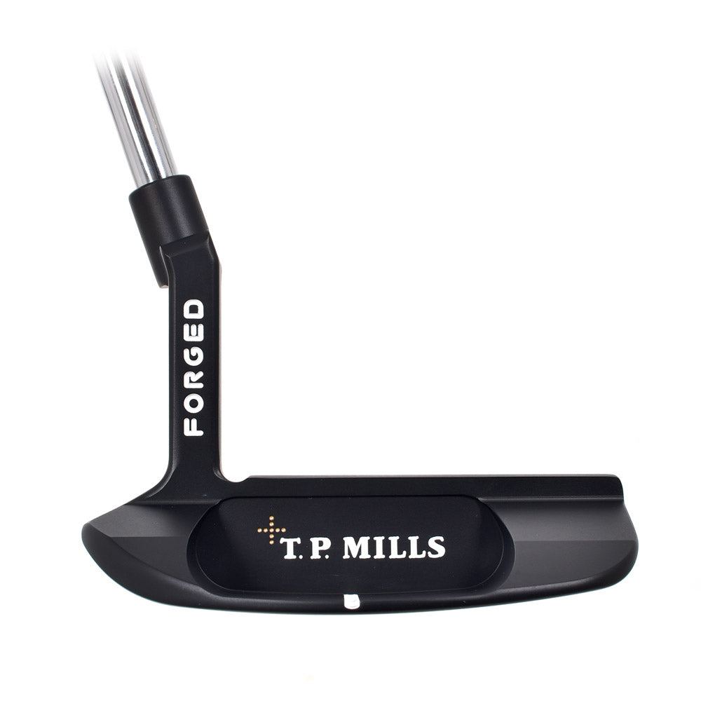Rear cavity view of the T.P. Mills Club Champ Huey PVD putter
