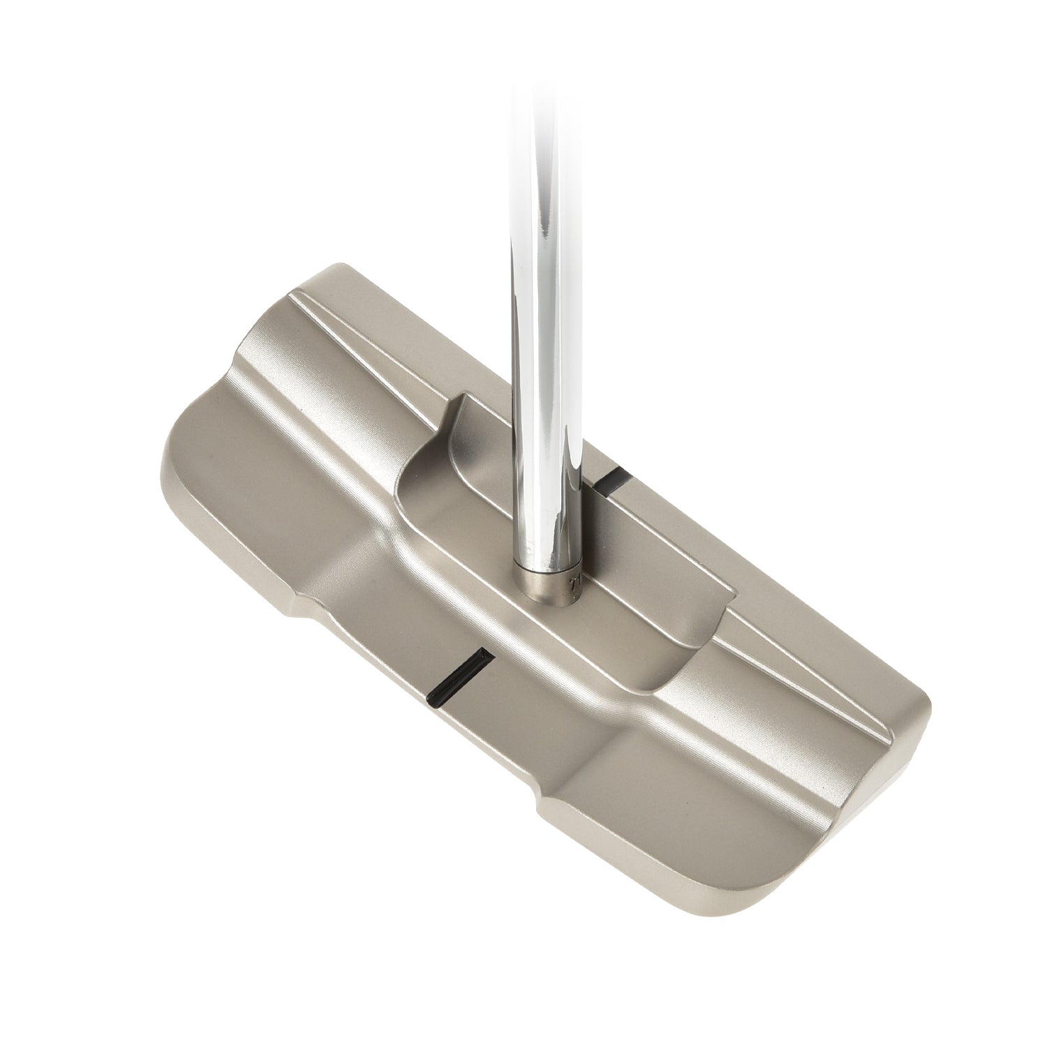 T.P. Mills Nellie ZT wide-blade putter cavity, three-quarter view from the toe