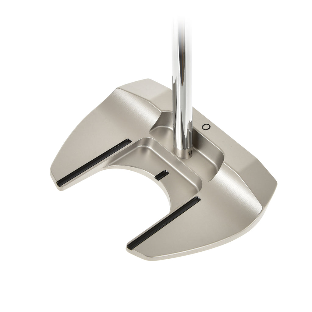 T.P. Mills Club Champ Vista ZT Zero Torque putter silver cavity view