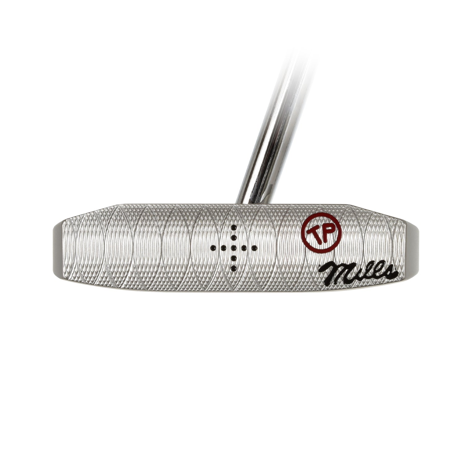 T.P. Mills Club Champ Vista ZT Zero Torque putter silver FACE view