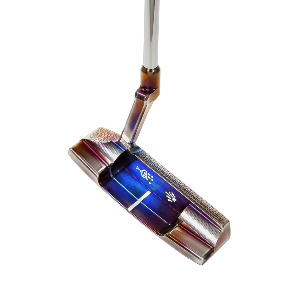 T.P. Mills SGSS Crocodile Flat T Sunny Boy Handmade Putter three-quarter heel view