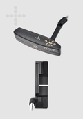 T.P. Mills Flat T PVD black blade putter, cavity and address views